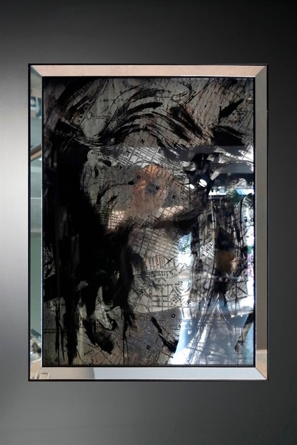 Ayna Yüzey Cam Baskı Siyah Detay Kadın Silueti Tablo 70x50 Cm Tablo