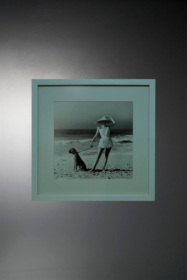 Beyaz Ahşap Çerçeveli Plaj Temalı Baskı Tablo 40x50 Cm Tablo