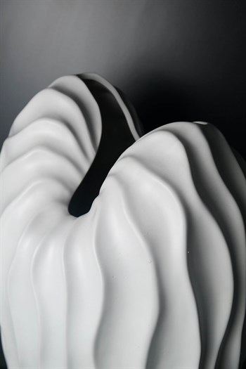 Beyaz İstrideye Görünümlü Seramik Vazo 50 Cm Dekoratif Vazo