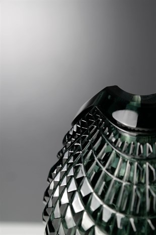 Cesar Crystal Bohemiae Grey Vase Quadrus Dekoratif Ev Aksesuarları