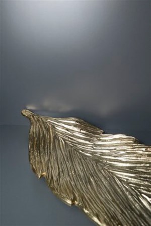 El Yapımı Dekoratif Gondol Gold Pirinç Metal Tüy Temalı Geniş 70 Cm Kase & Şekerlik