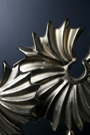El Yapımı Dekoratif Obje 2li Siyah Mermer Kaideli Gold Pirinç Metal Yıldız Temalı Halkalar Obje & Biblo