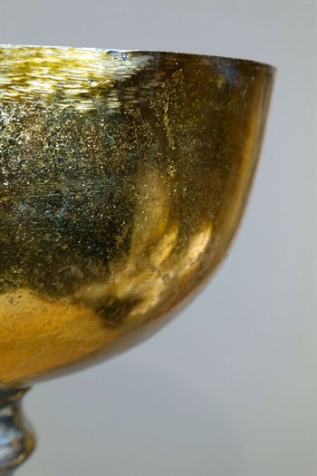 Gold Eskitme Uzun Ayaklı Döküm Metal Vazo 72x31 Cm Dekoratif Vazo