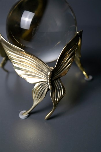 Gold Kelebek Figürlü Kristal Küre 11 Cm Dekoratif Obje