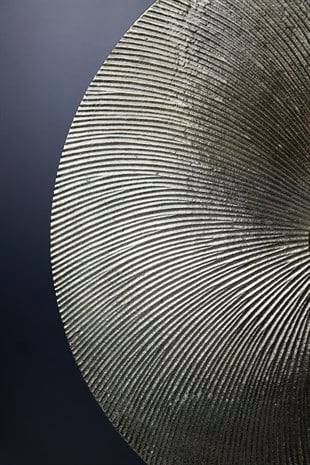 Gold Metal Yuvarlak Disk Siyah Kaideli Dekoratif Obje Küçük 47 Cm Dekoratif Ev Aksesuarları