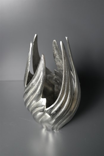 Gümüş Alm Vazo 36Cm Dekoratif Vazo