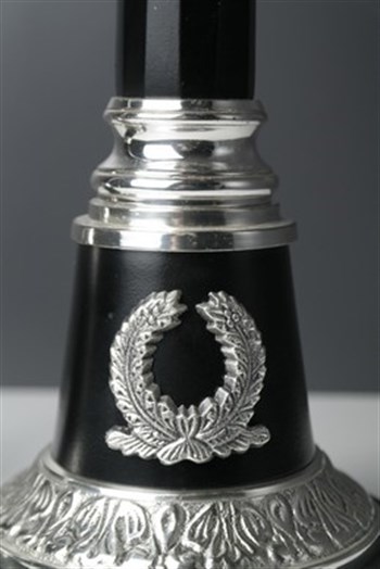 Gümüş Kaplama Pirinç Metal Mermer Tabanlı 2li Şamdan Şamdan Mumluk