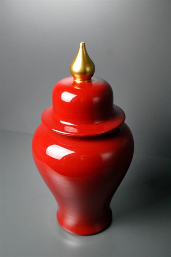 Kırmızı Seramik Dekoratif Şah Küp 31 Cm Dekoratif Küp