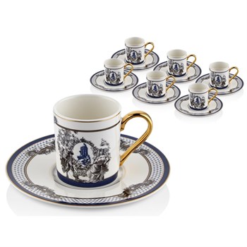 Luxury Coffee Cup Blue Kahve Takımları