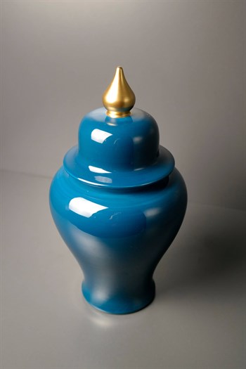 Mavi Seramik Dekoratif Şah Küp 31 Cm Dekoratif Küp