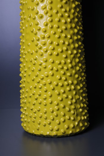 Sarı Seramik Kaktüs Desenli Vazo 79 Cm Dekoratif Vazo