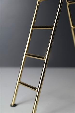 Siyah Düşünen Adam Gold Metal Merdiven Kaideli Dekor 32 Cm Dekoratif Ev Aksesuarları