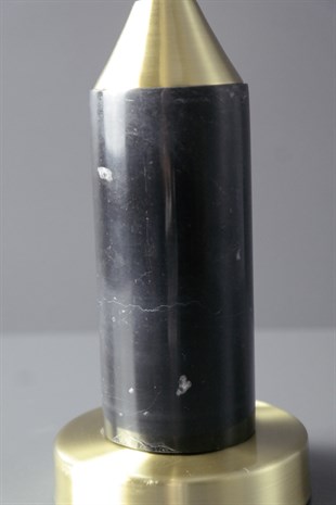 Siyah Mermer Gövdeli Metal Gold Mumluk 44 Cm