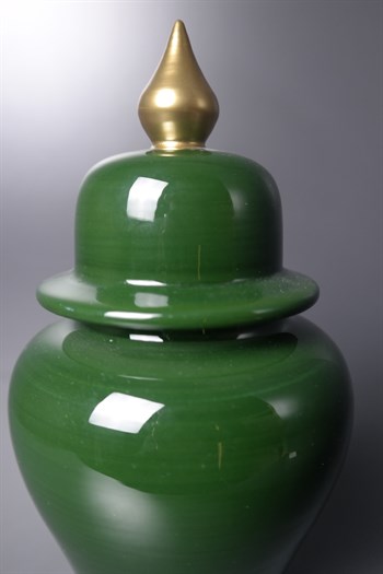 Yeşil Gold Kapaklı Şah Küp 25 Cm Dekoratif Küp