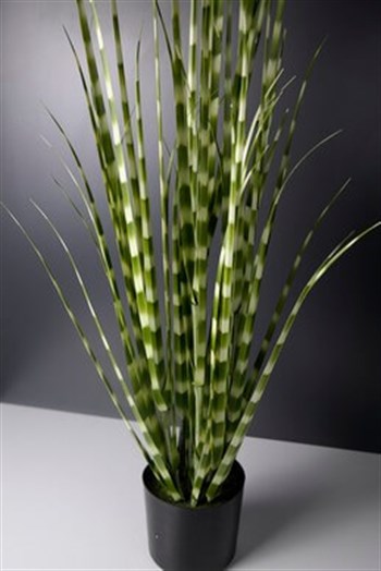 Zebra Saz Desenli Yapay Bitki Saksılı 92 Cm Yapay Çiçek